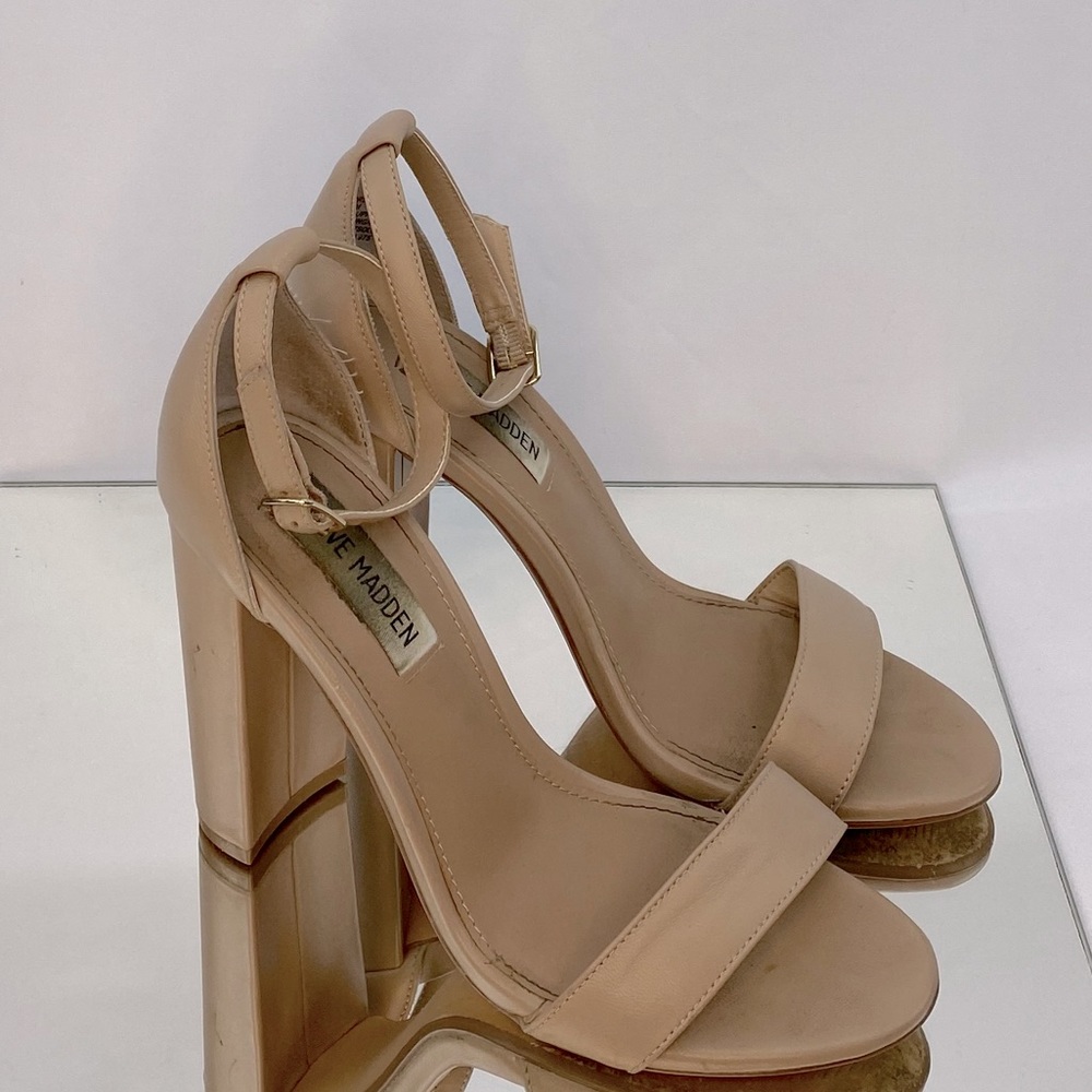 Steve Madden Carrson Single Strap Heel Nude